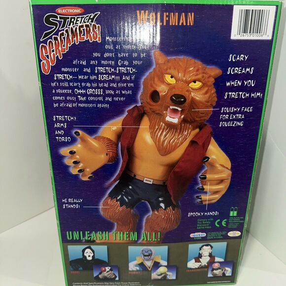 MANLEY TOY QUEST STRETCH SCREAMERS ELECTRONIC 14" WOLFMAN WITH BOX - Picture 15 of 16
